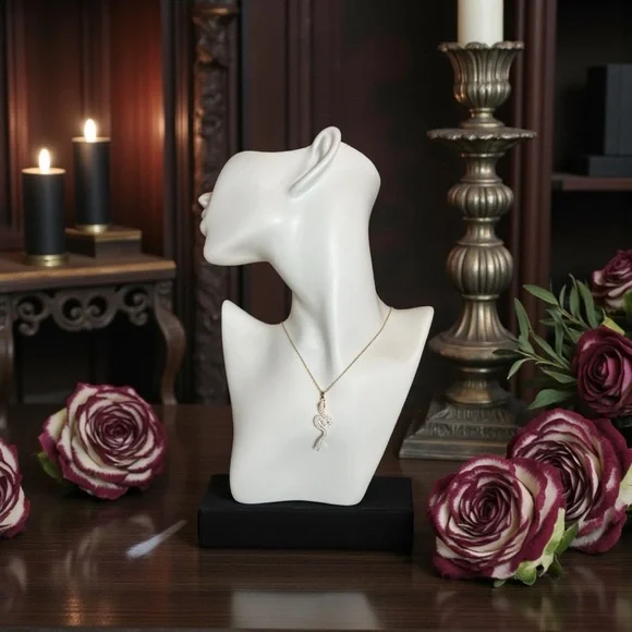 Striking Gold Snake Pendant Necklace - Picture 4 of 8